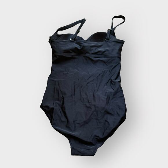 Merona black rouched one piece swimsuit - Picture 2 of 4